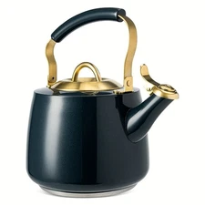 Thyme & Table Stainless Steel 1.8L Stovetop Tea Kettle- Blue & Gold