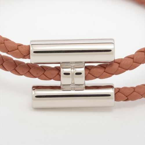 Hermès Tournis Tresse Bracelet GP & Leather Brown - Picture 3 of 7