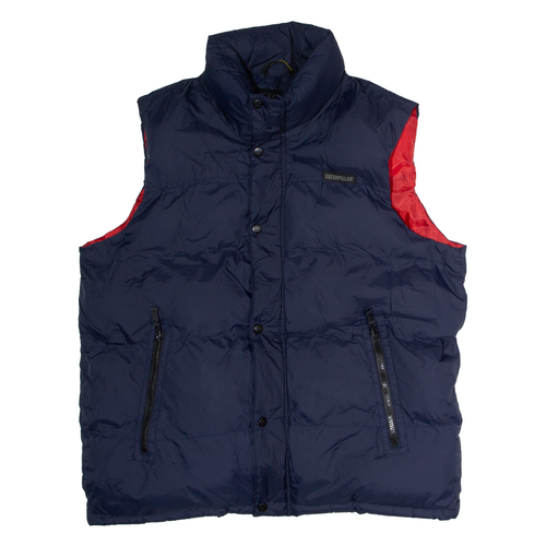 CATERPILLAR Mens Puffer Gilet Blue Nylon XL