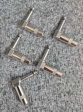 5 Pack of 6.3mm 1/4 inch Stereo Right Angle 90 Degree Instrument Audio Jack Plug
