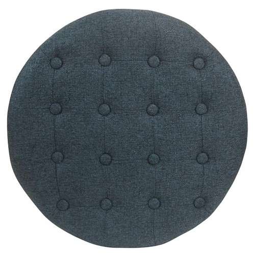 HomePop Boho Transitional Wood and Fabric Storage Ottoman in Indigo Blue - Picture 4 of 10