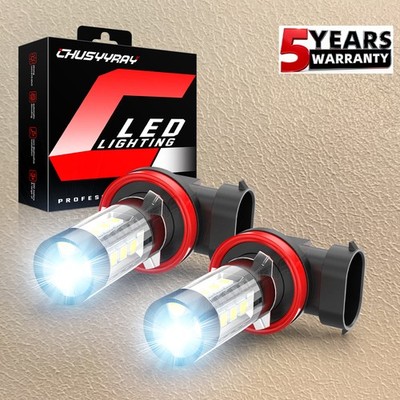 2X LED Fog Light Bulbs H8 H11 Fog Light Bulb White 6500K High Power DRL Lamps