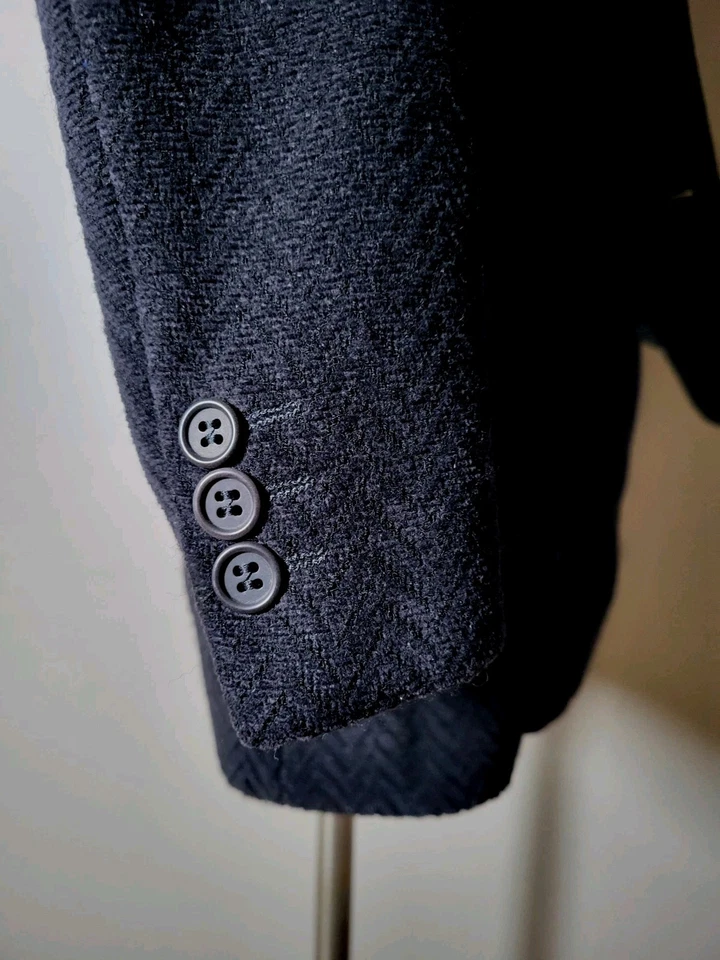 Blazer Abrigo Deportivo Chaqueta De Colección 42L Mani Giorgio Negro Cepillado Lana Algodón Terciopelo Foto 2 de 4