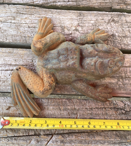 Vintage Cast Iron Frog Unusual Garden Porch Door Stop 4.3 pounds - Picture 14 of 15