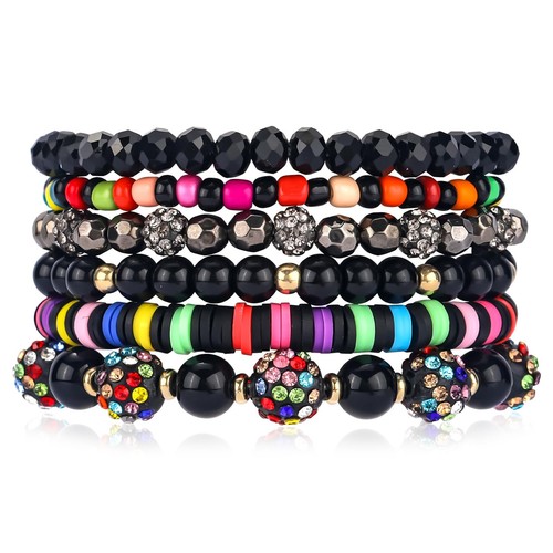 Boho Multi-Layer Perlen Armbänder Stapelbar für Frauen, Preppy Stretch Armband Co - Bild 1 von 5