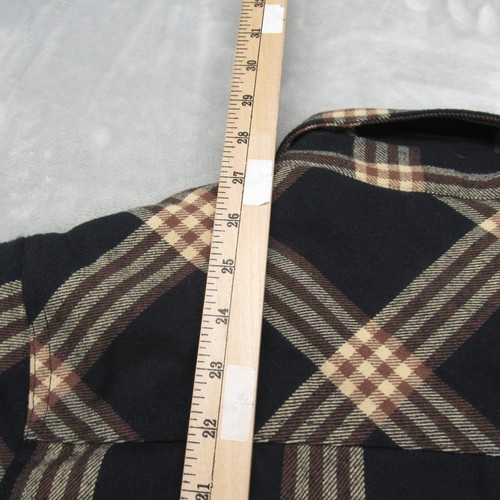 Empyre Flannel Jacket Men Medium Brown Plaid Sherpa Lined Button Thick Heavy - Picture 8 of 11