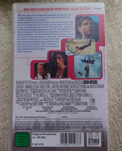 VHS - Paramount Pictures - Mission: Impossible - Original Kinoformat (2106) - Bild 2 von 3