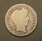 Scarce Original 1901-S U.S. Barber Dime Coin