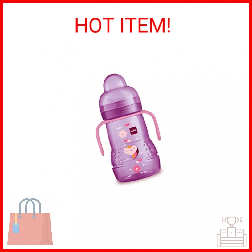 Taza MAM Trainer Sippy para niños pequeños 1-3, 8 OZ Taza Transition con extra Foto 2 de 2