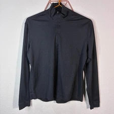 PATAGONIA Shirt Capilene Midweight Base Layer Black 1/4 Zip Pullover Medium