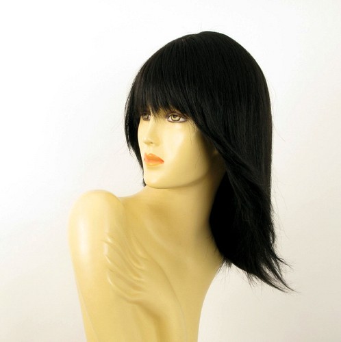 perruque femme 100% cheveux naturel noir ref FABIENNE 1b - Imagen 2 de 7