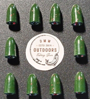 Tungsten WATERMELON RED Worm Weights 1/4 ounce (7.2g) 10pk, Bullet Weights