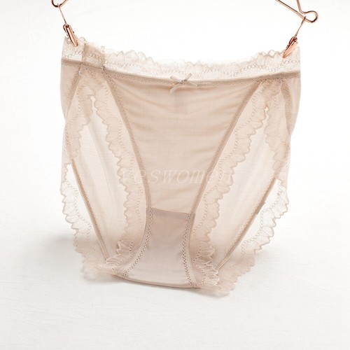 2Pcs Women 100% Silk Sheer Lace Bikini Underwear Panties Lingerie Briefs Panty - Picture 6 of 15