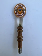 Vintage New Castle Brown Ale Tap Handle Lucite Wood Beer Man Cave Tavern Bar