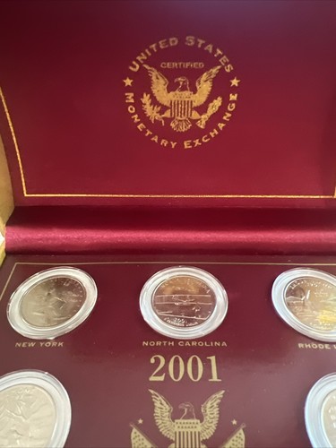 United States Monetary Exchange Certified 2001 5 Quarter Set W/ Case - Picture 2 of 8