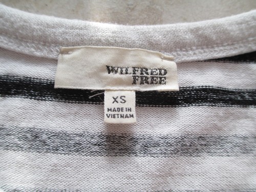 Wilfred Free Women Striped White Black Gray T Shirt Size XS X-Small - Picture 2 of 2