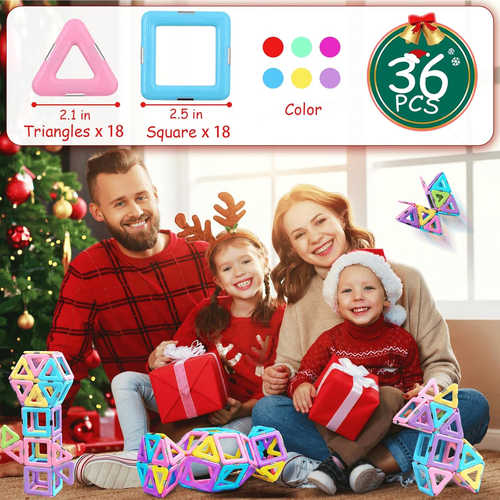 Magetic Building Blocks Toys for 3 Year Old Girls Boys Construction Learning Edu - Picture 4 of 12