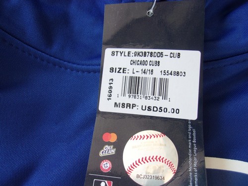 NWT Genuine Mdse hooded pullover, youth M, or L, blue, or red, Chicago Cubs, $50 - Picture 9 of 11