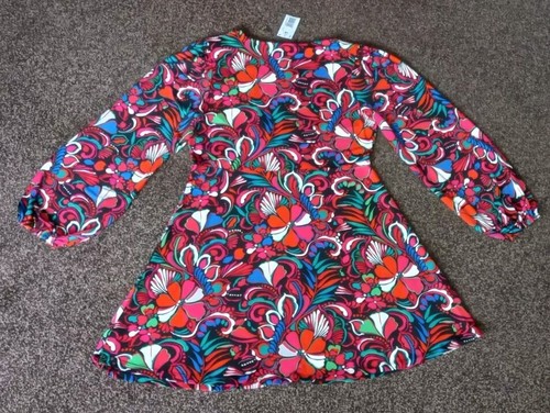 ET VOUS Multi Coloured Mini Dress UK 14 Long Sleeve Stretch Multi Patterned New - Picture 16 of 21