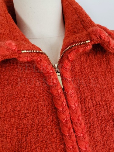 CHANEL 19A 2019 RED WOOL TWEED JACKET FR34 PRISTINE - Picture 11 of 13