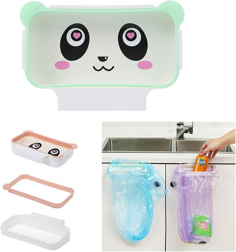 2 Pack Cute Small Cabinet Garbage Trash Bag Holder with bags. PINK ONLY - Picture 3 of 3