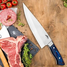 Custom Handmade Chef/Kitchen knife with Leather Sheath- Best Butcher Knife Gift