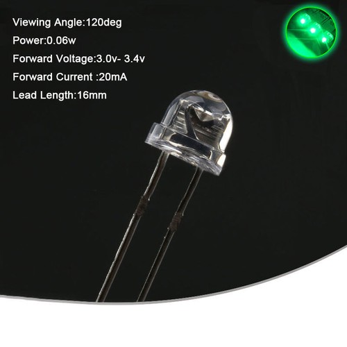 White,Green,Pink Lamp Emitting Diode5/8mm Clear Straw Hat LEDs Red,Yellow,Blue, - Picture 11 of 20
