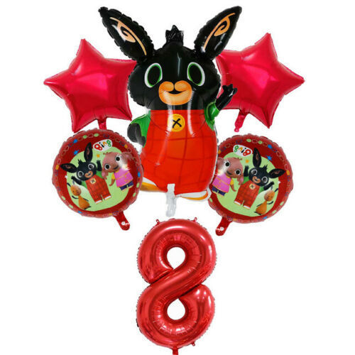 Bing Bunny & Friends Birthday Balloons Party Theme Decorations Red Age Number - Picture 10 of 12