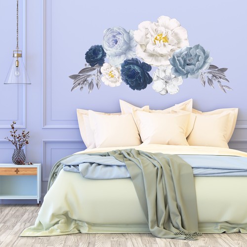 Calcomanías Walplus elegantes de peonías de gran tamaño peonías pegatinas de pared para habitación - Imagen 11 de 14