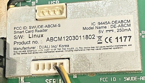 DATACARD ABCM12030 ABCM1203011802 DE-ABCM CD820 PX30 SMART CARD READER ASSEMBLY - Picture 8 of 12
