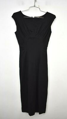 Roberto Cavalli Womens Black Dress Sleeveless Back Zip Italian Wool Blend 40