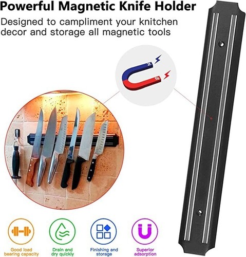 Magnetic Knife Storage Strip Knife Holder Knife Rack Knife Strip Kitchen Utensil - Picture 3 of 6