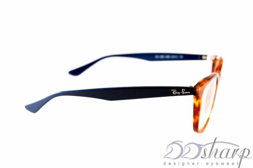 Ray Ban Eyeglasses-RB 5356 5609 54 Shiny Red Havana with Blue - Picture 3 of 4