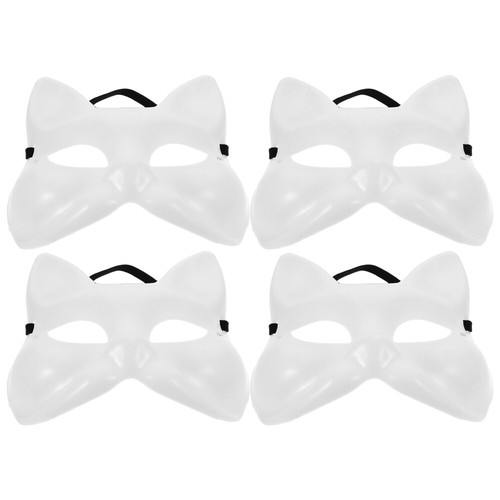 4Pcs Kunststoff Katzen Katzenmaske Party Fräulein DIY Hand Malerei Masken - Bild 9 von 12