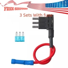 3pcs Car Fuse Tap Add a Circuit Adapter 12V & 3pcs 15A Micro3 ATL Blade Fuse
