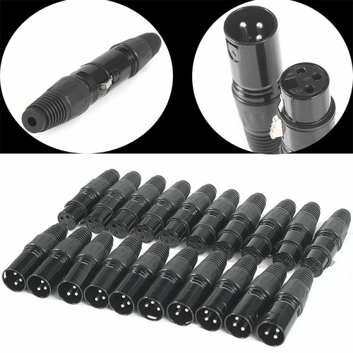 10 pares de conectores de micrófono XLR DMX 3 pines macho y hembra enchufe conector de micrófono de audio - Imagen 2 de 12