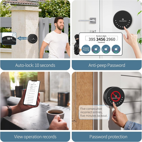 Smart Key Lock Box,Electronic Wall Mount Key Safe with Bluetooth Connection to I - Picture 7 of 7