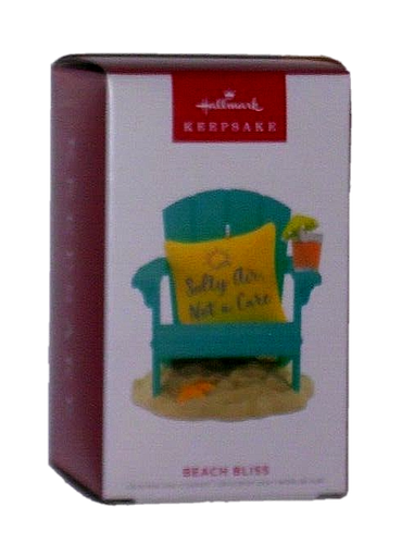 Hallmark Keepsake Beach Bliss Adirondack sedia da appendere ornamento in scatola 2022 - Foto 3 di 6