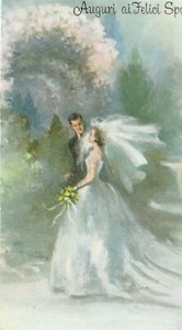 1 ONE Italian Wedding card Auguri ai Felici Sposi