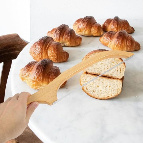 Wooden Bread Cutter for Homemade Bread Serrated Cutter Handle Bread Cutter AU - Picture 5 of 12