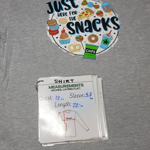 Cardin McCoy gray tshirt(Size L)'Just Here For the Snacks' graphic, chest pocket - Picture 8 of 8