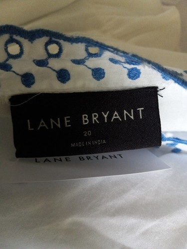 Lane Bryant 20 Plus White Square Neck Embroidered Trim Cami Tank Top NWT $59.95 - Imagen 4 de 4