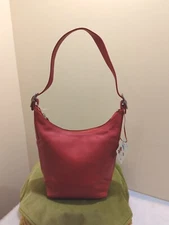 ILI New York Hobo Bag NEW Vintage Full Grain Cherry Red Soft Butter Leather Vtg 