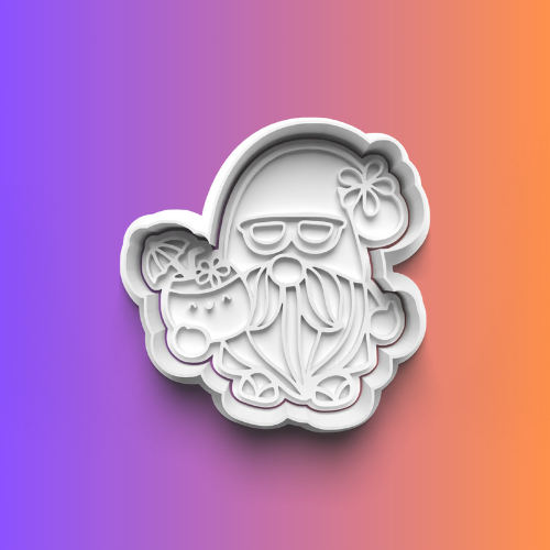 Gnome Vacation Cookie Cutter + Stamp for Baking, Crafts, Clay 4 Pieces 0021 - Picture 2 of 6