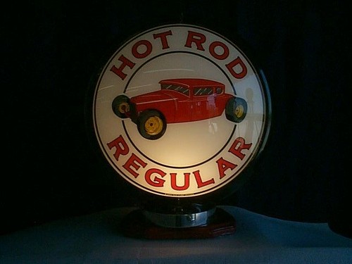  gas pump globe HOT ROD REGULAR reproduction 2 glass faces - Picture 1 of 1