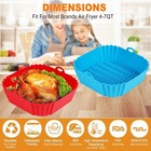 2 PCS Square Silicone Air Fryer Liners - 8 Inch Reusable Air Fryer Pot - Air Fry