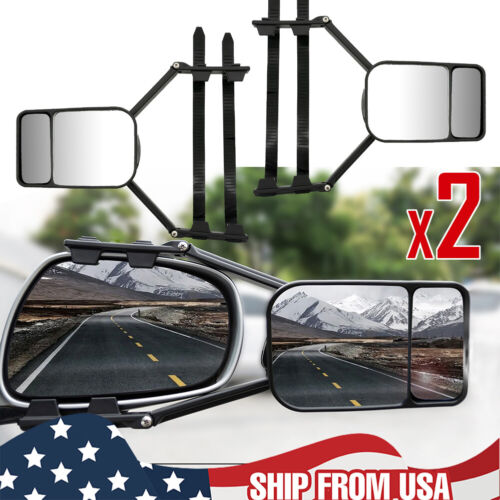 X2 Trailer Dual Tow Mirror Extension ADJUSTABLE Universal Car Blind Spot W/Strap - Picture 7 of 8