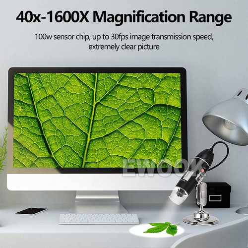 1600X Microscope 8LED Camera Magnifier Tool USB Digital for Android Mac Widows - Picture 5 of 9