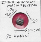 India Ancient,Malwa Plateau 1/2 Kakini 200-340 Naga Dynasty Of Narwar,Humped Bul