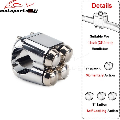 1" & 7/8" Motorcycle Handlebar Switch 1 Momentary Button + 3 Self-locking Button - Bild 11 von 12